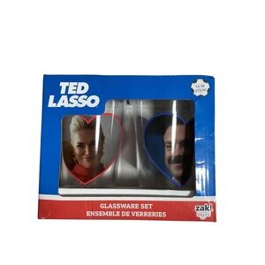 Ted‎ Lasso Glassware Set Zak! Smiles 4 Piece Ensemble de Verreries New